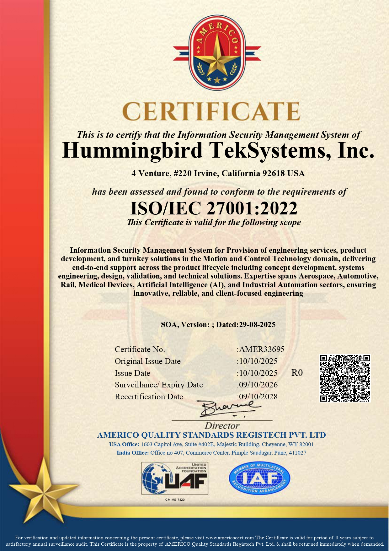 ISO/IEC 27001 Certification-USA